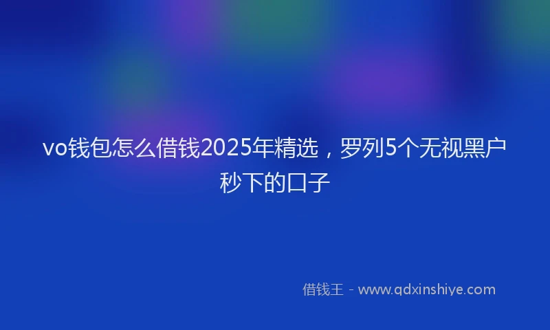 vo钱包怎么借钱2025年精选，罗列5个无视黑户秒下的口子