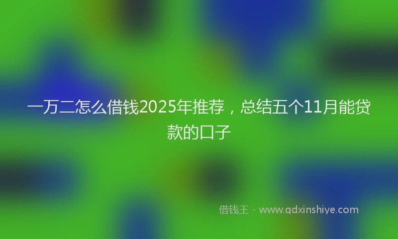 一万二怎么借钱2025年推荐，总结五个11月能贷款的口子