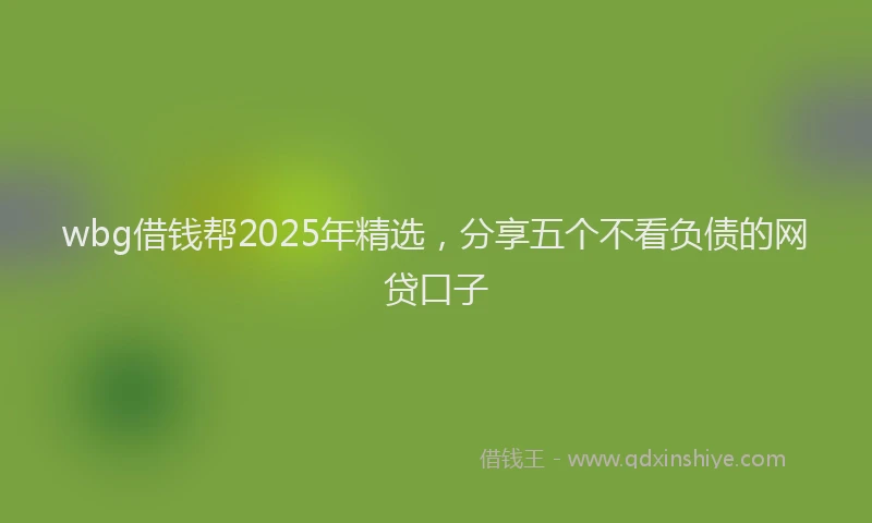 wbg借钱帮2025年精选，分享五个不看负债的网贷口子