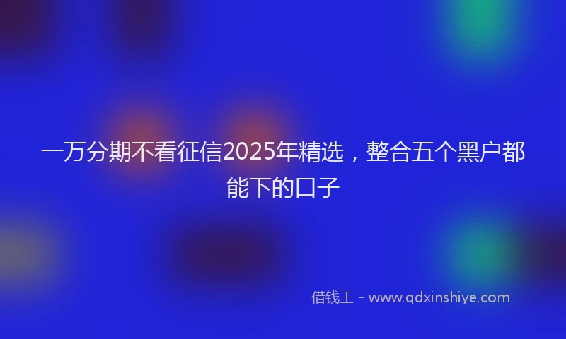 一万分期不看征信2025年精选，整合五个黑户都能下的口子