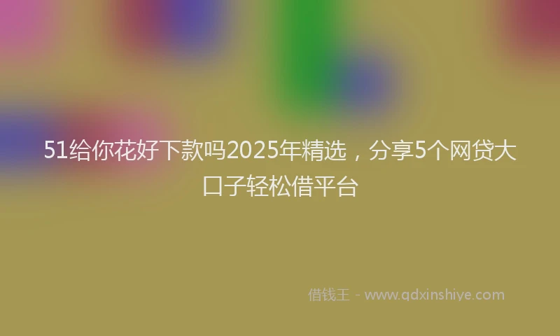 51给你花好下款吗2025年精选，分享5个网贷大口子轻松借平台