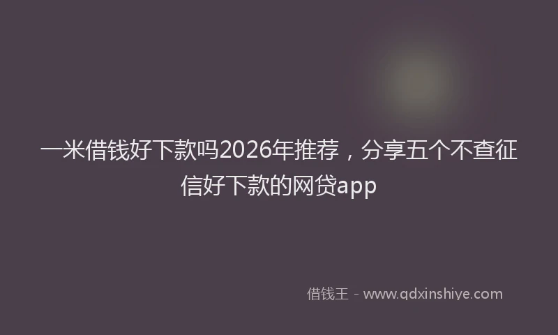 一米借钱好下款吗2026年推荐，分享五个不查征信好下款的网贷app