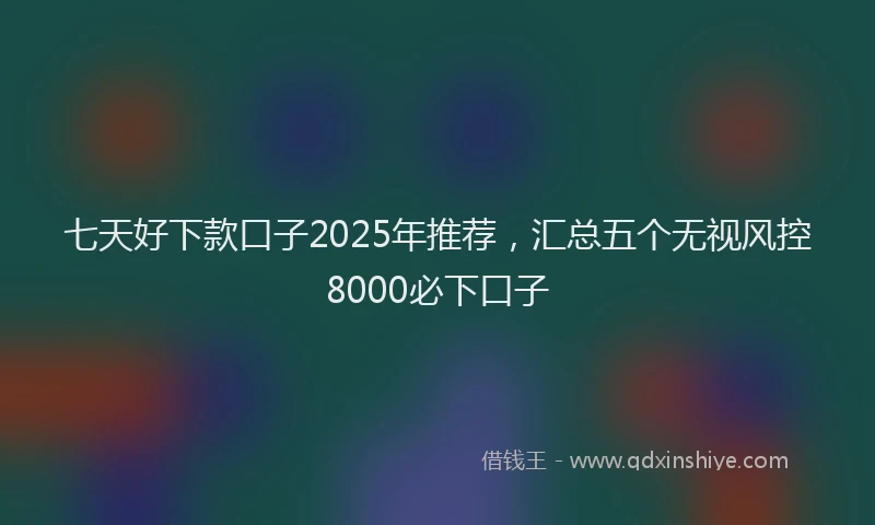 七天好下款口子2025年推荐，汇总五个无视风控8000必下口子