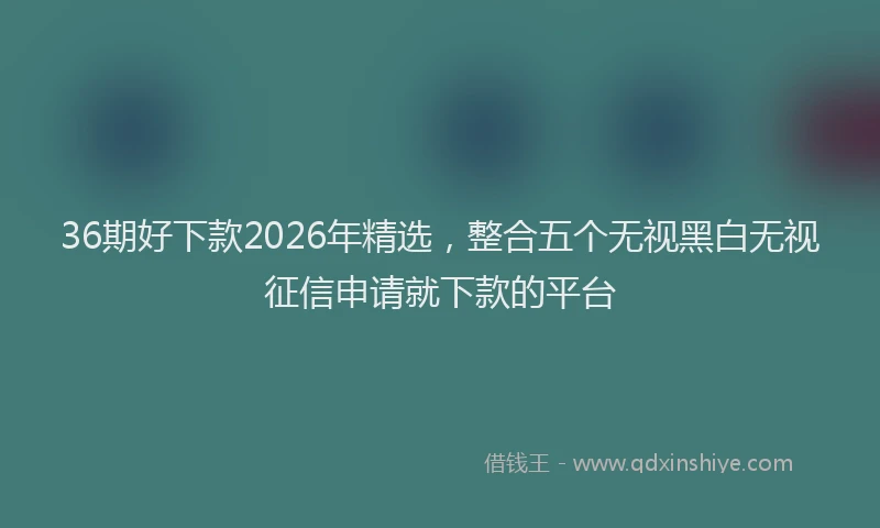 36期好下款2026年精选，整合五个无视黑白无视征信申请就下款的平台