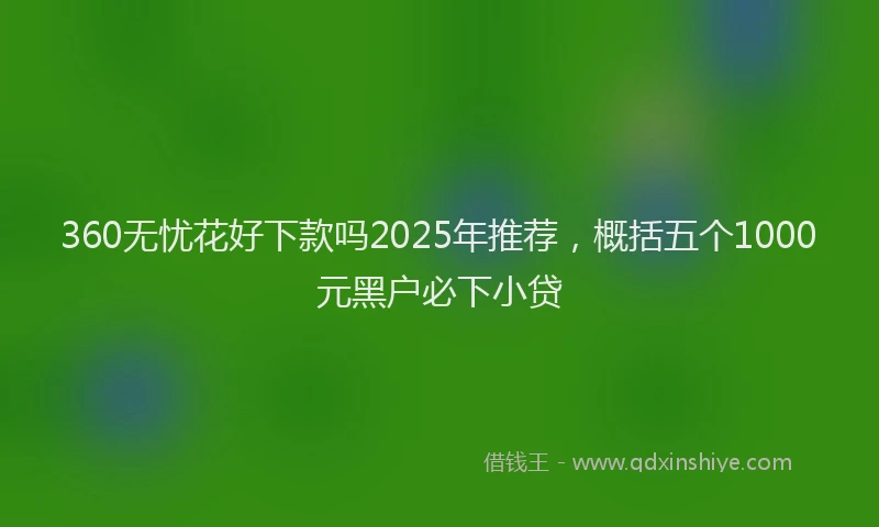 360无忧花好下款吗2025年推荐，概括五个1000元黑户必下小贷