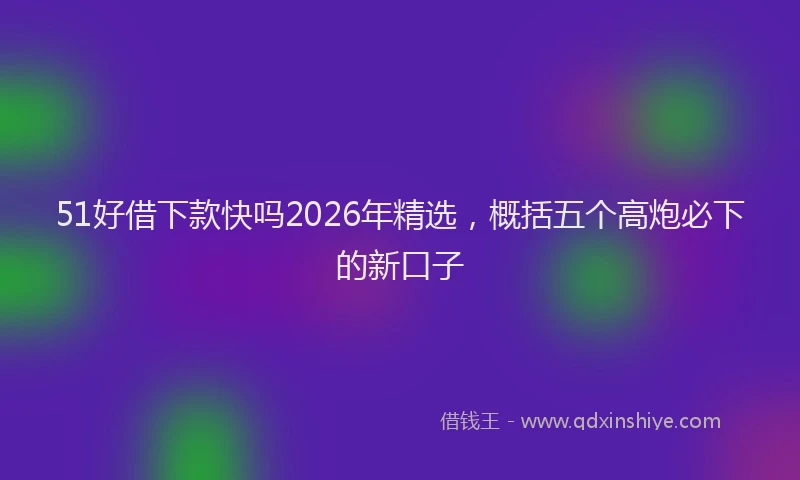 51好借下款快吗2026年精选，概括五个高炮必下的新口子