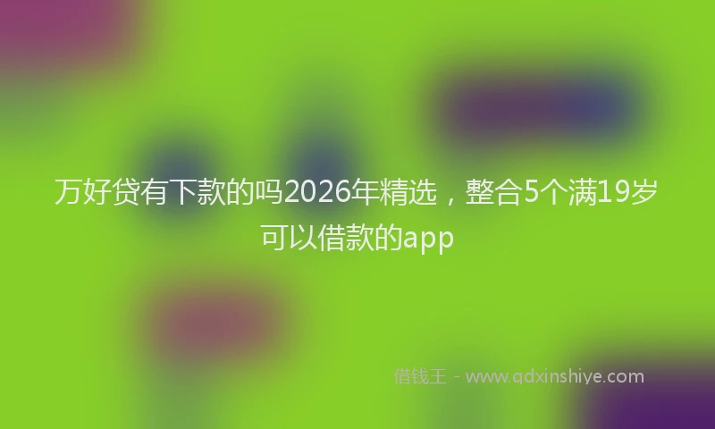 万好贷有下款的吗2026年精选，整合5个满19岁可以借款的app
