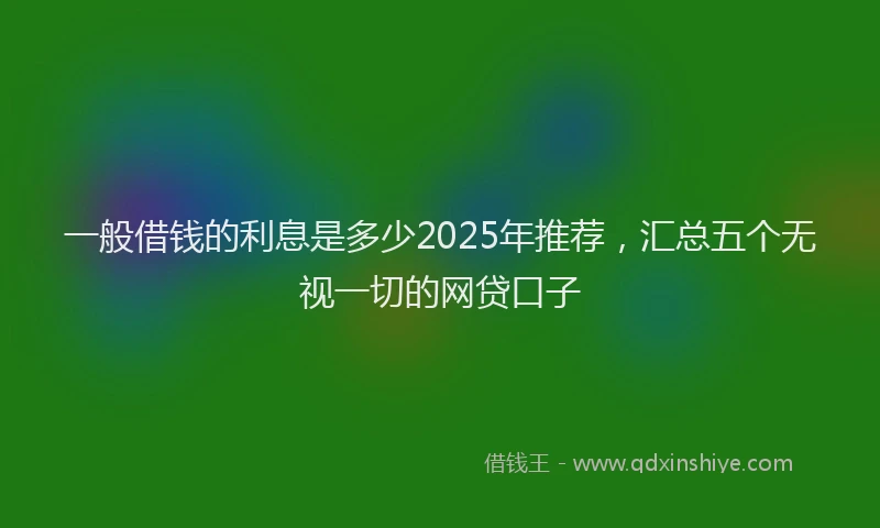 一般借钱的利息是多少2025年推荐，汇总五个无视一切的网贷口子