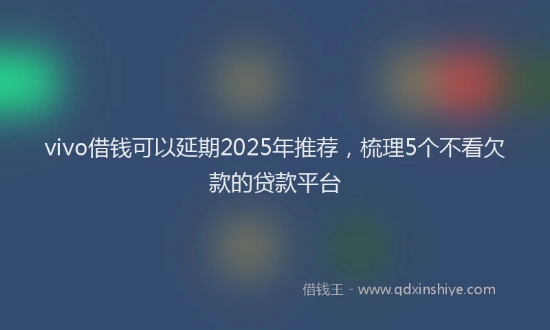 vivo借钱可以延期2025年推荐，梳理5个不看欠款的贷款平台