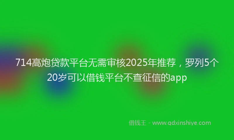 714高炮贷款平台无需审核2025年推荐，罗列5个20岁可以借钱平台不查征信的app