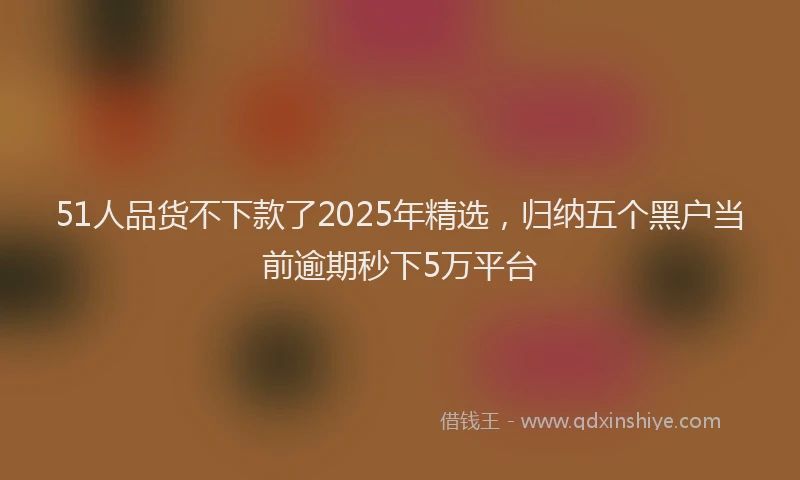 51人品货不下款了2025年精选，归纳五个黑户当前逾期秒下5万平台