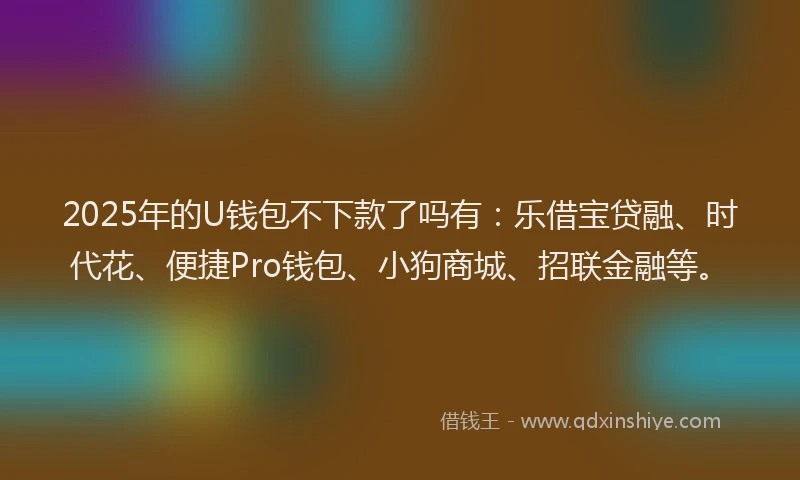 2025年的U钱包不下款了吗有：乐借宝贷融、时代花、便捷Pro钱包、小狗商城、招联金融等。