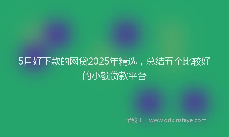 5月好下款的网贷2025年精选，总结五个比较好的小额贷款平台