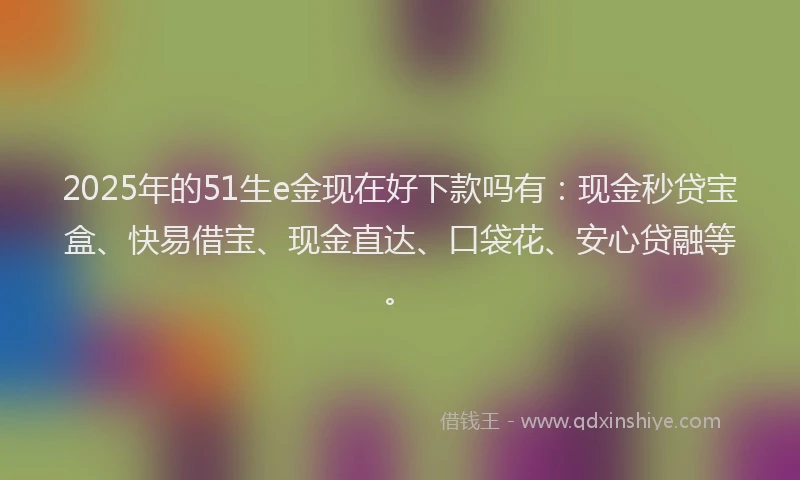 2025年的51生e金现在好下款吗有：现金秒贷宝盒、快易借宝、现金直达、口袋花、安心贷融等。