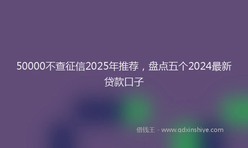 50000不查征信2025年推荐，盘点五个2024最新贷款口子