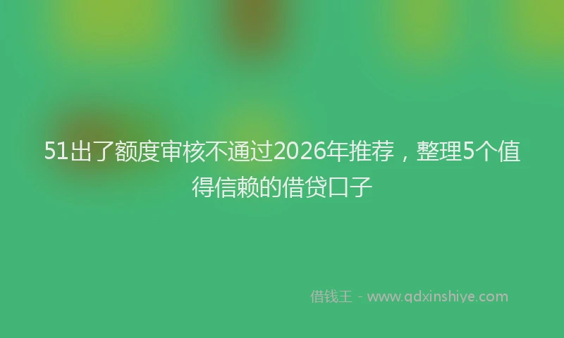 51出了额度审核不通过2026年推荐，整理5个值得信赖的借贷口子