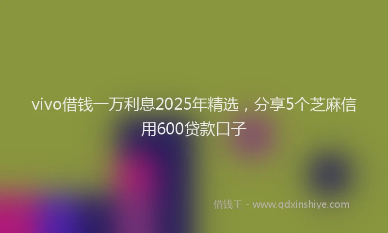 vivo借钱一万利息2025年精选，分享5个芝麻信用600贷款口子