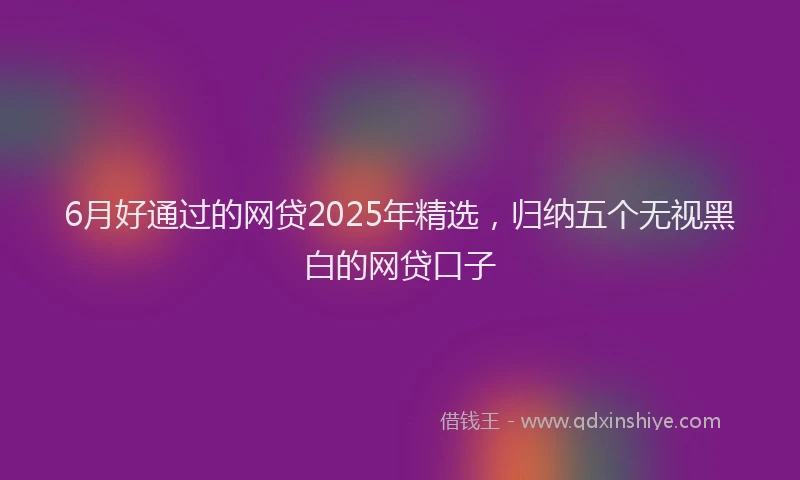 6月好通过的网贷2025年精选，归纳五个无视黑白的网贷口子