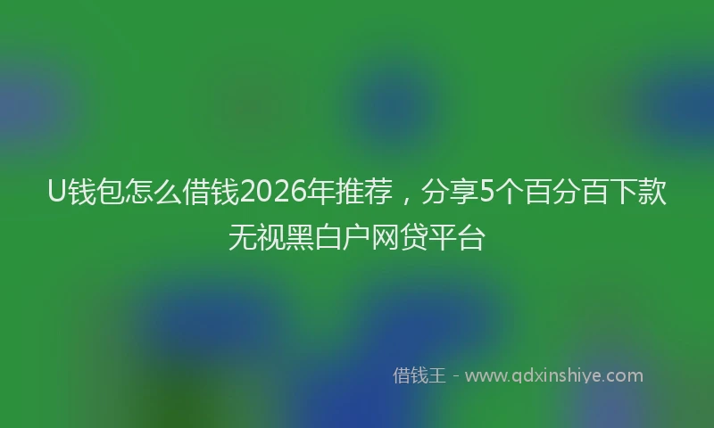 U钱包怎么借钱2026年推荐，分享5个百分百下款无视黑白户网贷平台