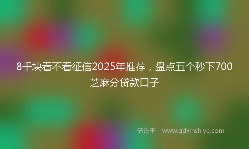 8千块看不看征信2025年推荐，盘点五个秒下700芝麻分贷款口子