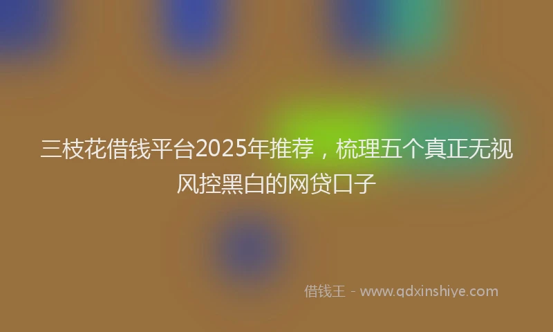 三枝花借钱平台2025年推荐,梳理五个真正无视风控黑白的网贷口子