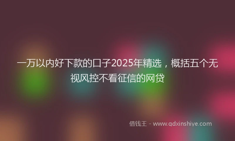 一万以内好下款的口子2025年精选，概括五个无视风控不看征信的网贷