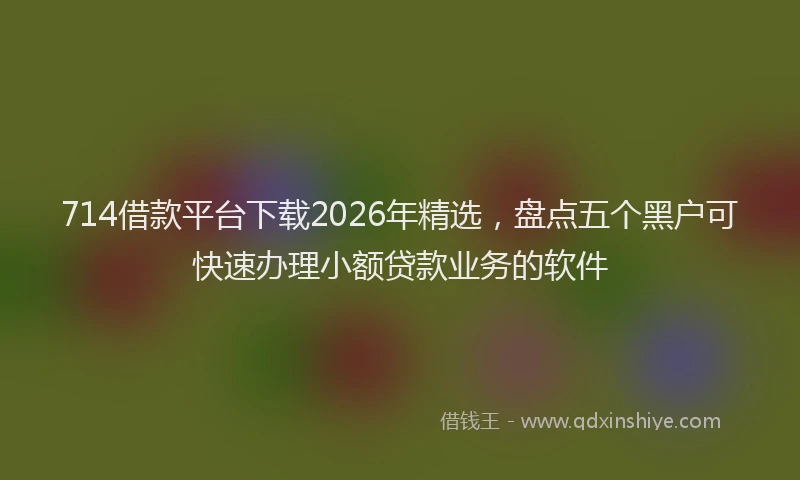 714借款平台下载2026年精选，盘点五个黑户可快速办理小额贷款业务的软件