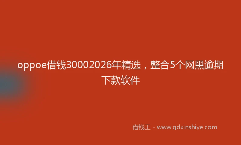 oppoe借钱30002026年精选，整合5个网黑逾期下款软件