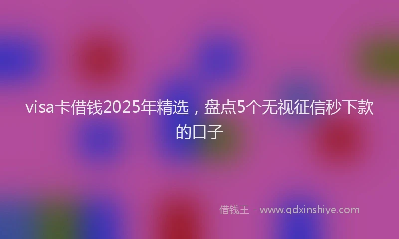 visa卡借钱2025年精选，盘点5个无视征信秒下款的口子
