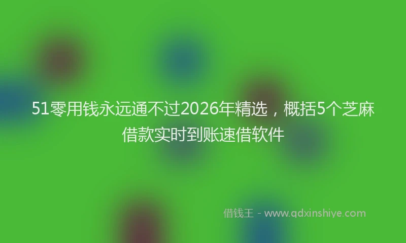 51零用钱永远通不过2026年精选，概括5个芝麻借款实时到账速借软件