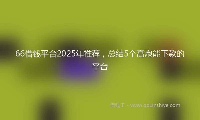 66借钱平台2025年推荐，总结5个高炮能下款的平台