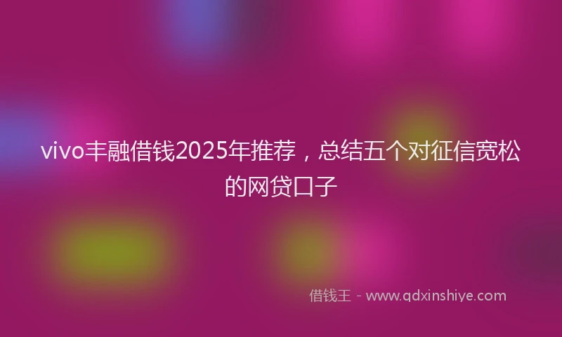 vivo丰融借钱2025年推荐，总结五个对征信宽松的网贷口子