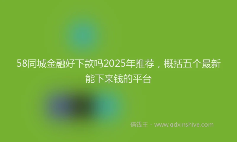 58同城金融好下款吗2025年推荐，概括五个最新能下来钱的平台