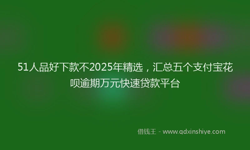 51人品好下款不2025年精选，汇总五个支付宝花呗逾期万元快速贷款平台