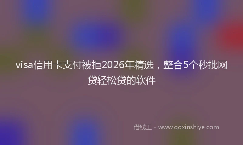 visa信用卡支付被拒2026年精选，整合5个秒批网贷轻松贷的软件