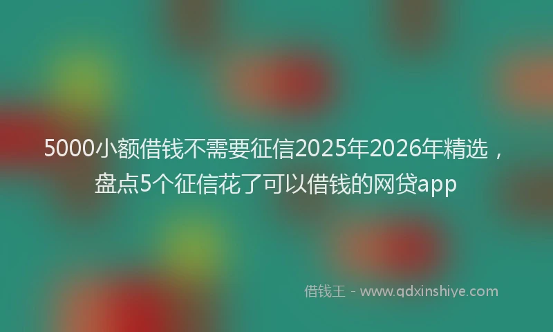 5000小额借钱不需要征信2025年2026年精选，盘点5个征信花了可以借钱的网贷app