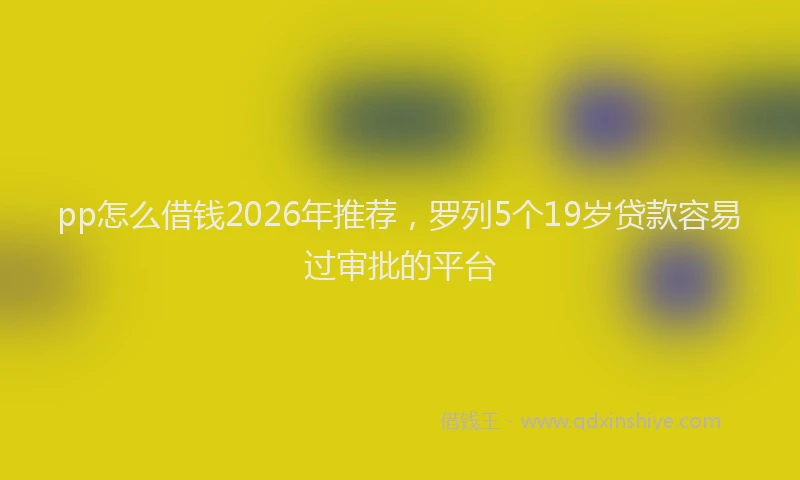 pp怎么借钱2026年推荐，罗列5个19岁贷款容易过审批的平台