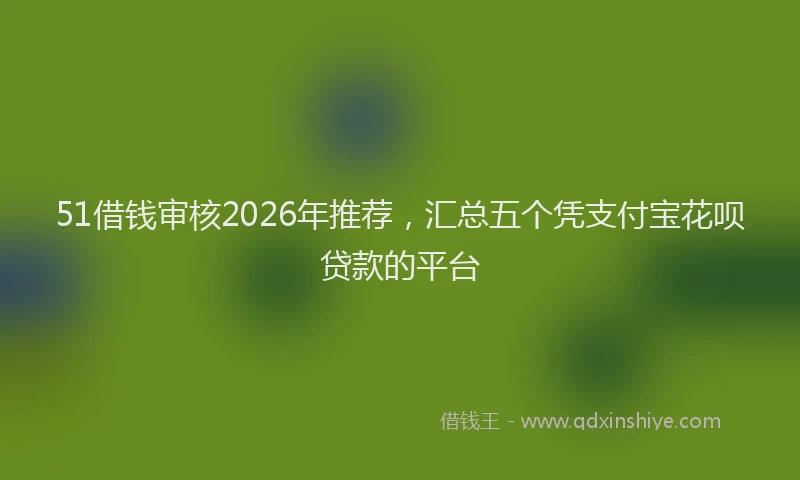 51借钱审核2026年推荐,汇总五个凭支付宝花呗贷款的平台