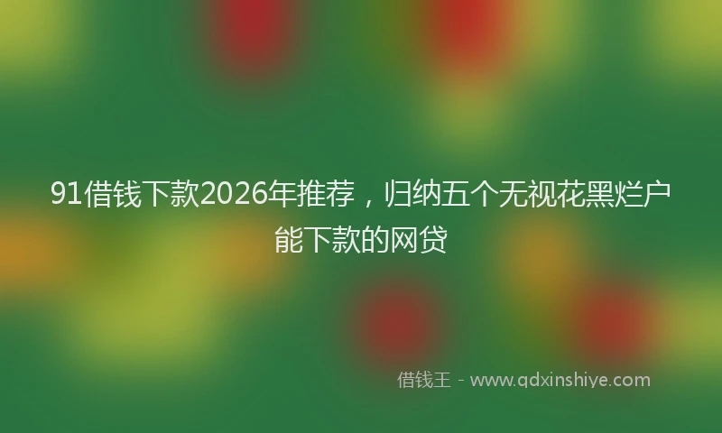 91借钱下款2026年推荐，归纳五个无视花黑烂户能下款的网贷