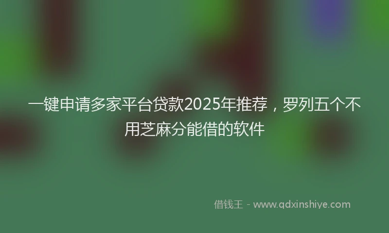 一键申请多家平台贷款2025年推荐，罗列五个不用芝麻分能借的软件