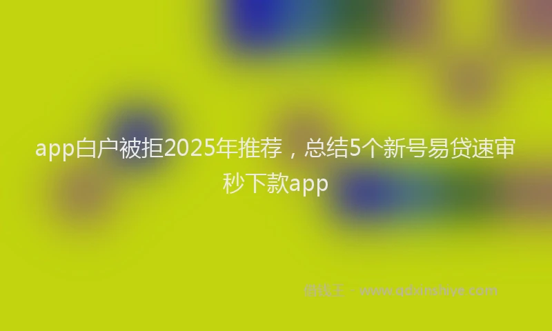 app白户被拒2025年推荐，总结5个新号易贷速审秒下款app