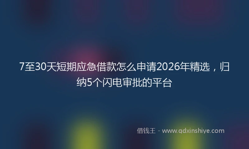 7至30天短期应急借款怎么申请2026年精选，归纳5个闪电审批的平台