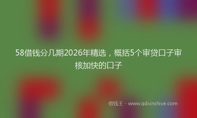 58借钱分几期2026年精选，概括5个审贷口子审核加快的口子