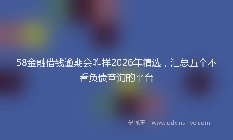 58金融借钱逾期会咋样2026年精选，汇总五个不看负债查询的平台