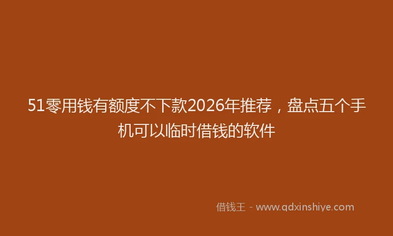 51零用钱有额度不下款2026年推荐，盘点五个手机可以临时借钱的软件