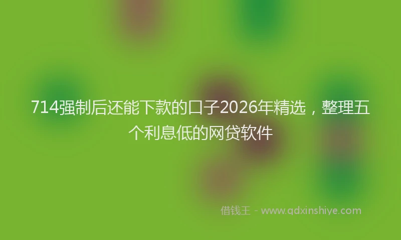 714强制后还能下款的口子2026年精选，整理五个利息低的网贷软件
