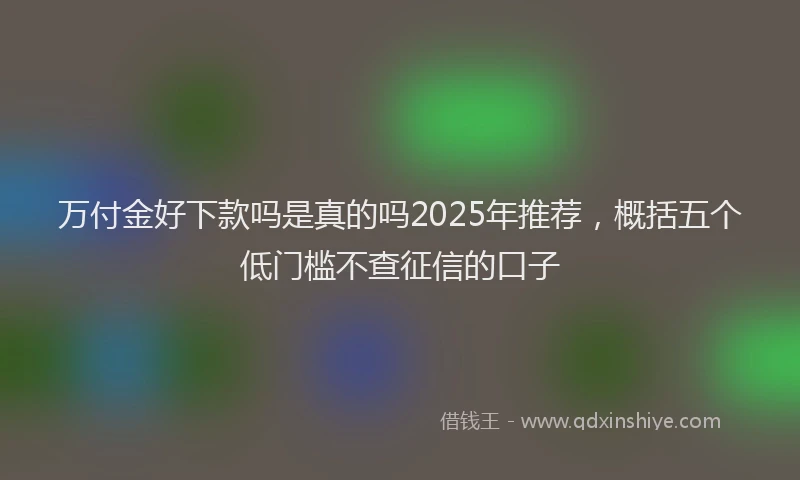 万付金好下款吗是真的吗2025年推荐，概括五个低门槛不查征信的口子