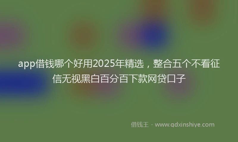 app借钱哪个好用2025年精选,整合五个不看征信无视黑白百分百下款网贷口子