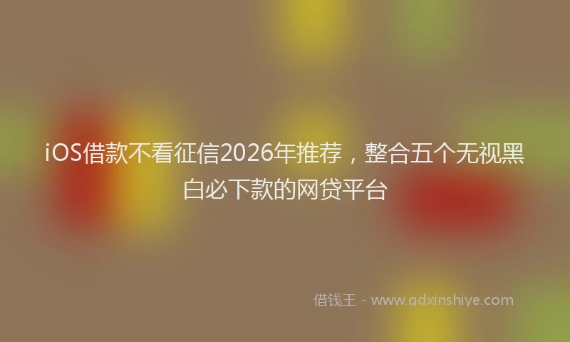 iOS借款不看征信2026年推荐,整合五个无视黑白必下款的网贷平台