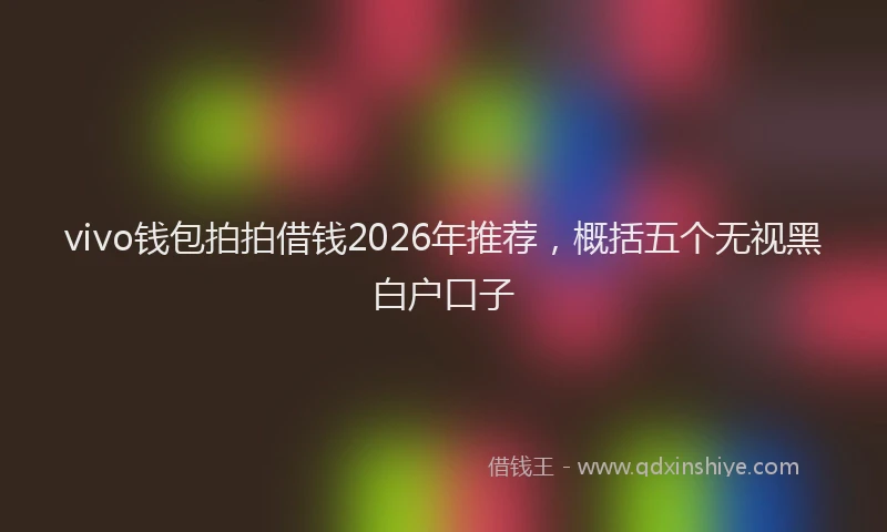 vivo钱包拍拍借钱2026年推荐，概括五个无视黑白户口子